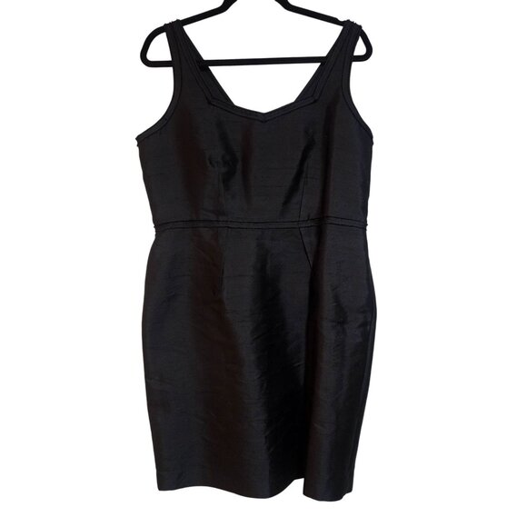 Talbots Dress Black 14P Silk Wool Quiet Luxury Cocktail Classic Office Wear - Picture 4 of 14